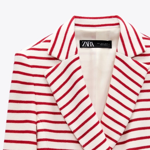 ZARA Cropped Striped Blazer - Picture 4 of 6